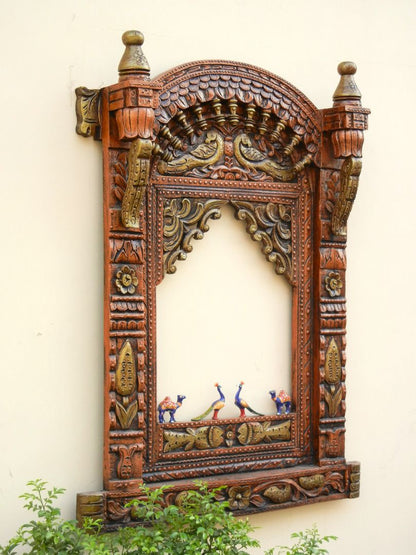 WOODEN PAINTED COPPER JHAROKHA