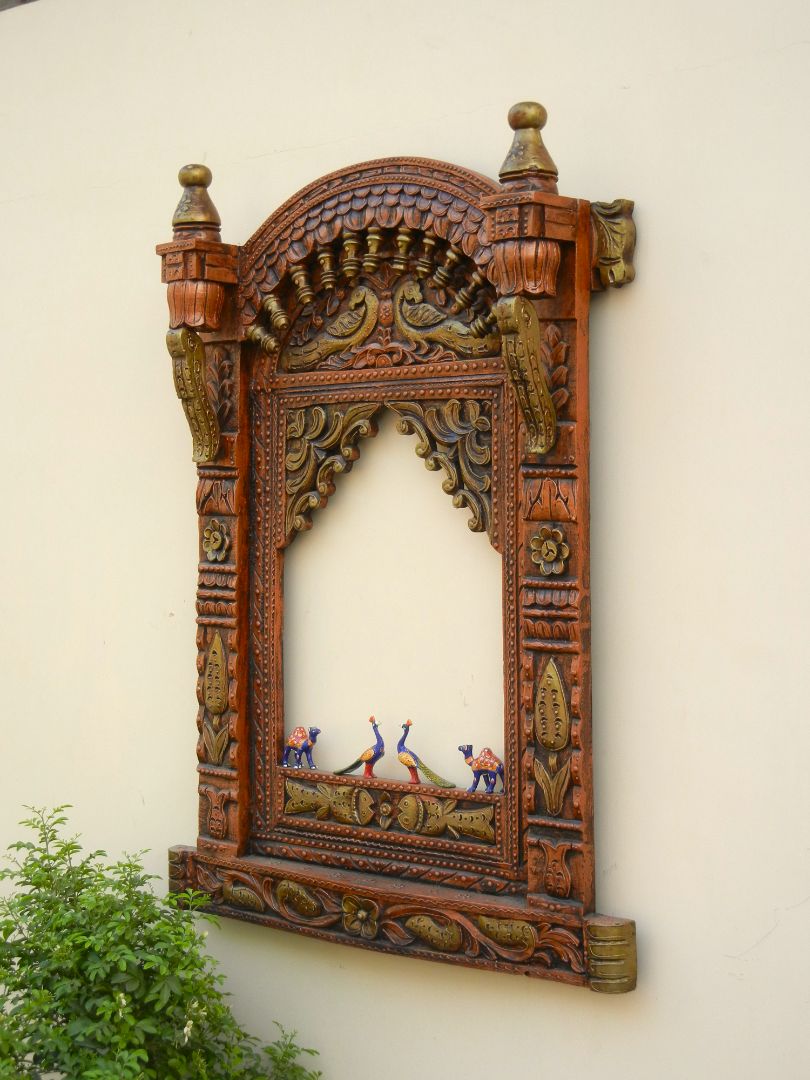 WOODEN PAINTED COPPER JHAROKHA