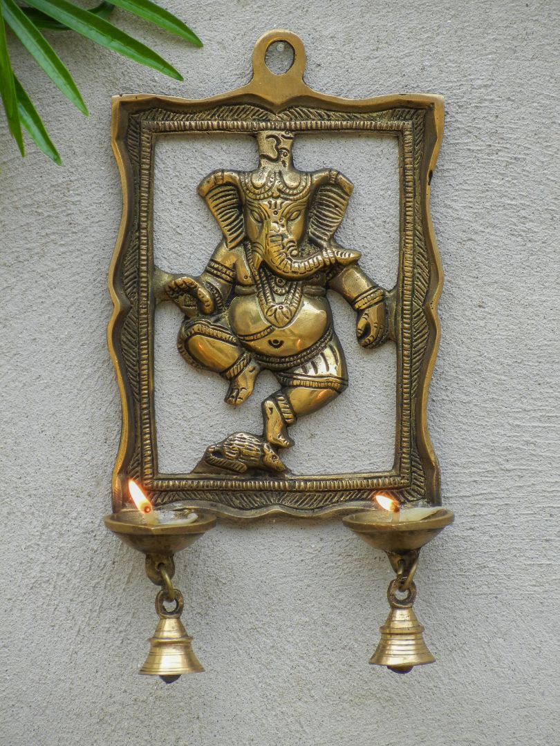 BRASS GANESHA BELL WALL HANGING