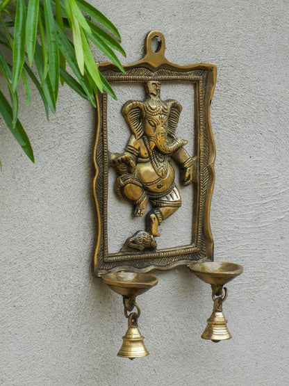 BRASS GANESHA BELL WALL HANGING