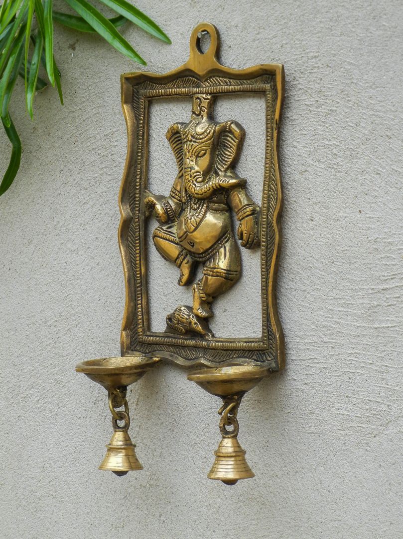 BRASS GANESHA BELL WALL HANGING