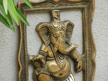 BRASS GANESHA BELL WALL HANGING