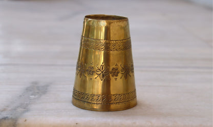 Vintage brass lassi glass