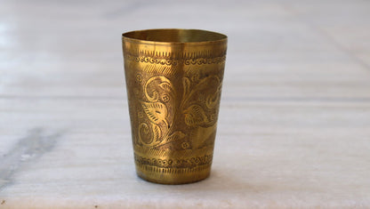 Vintage brass lassi glass