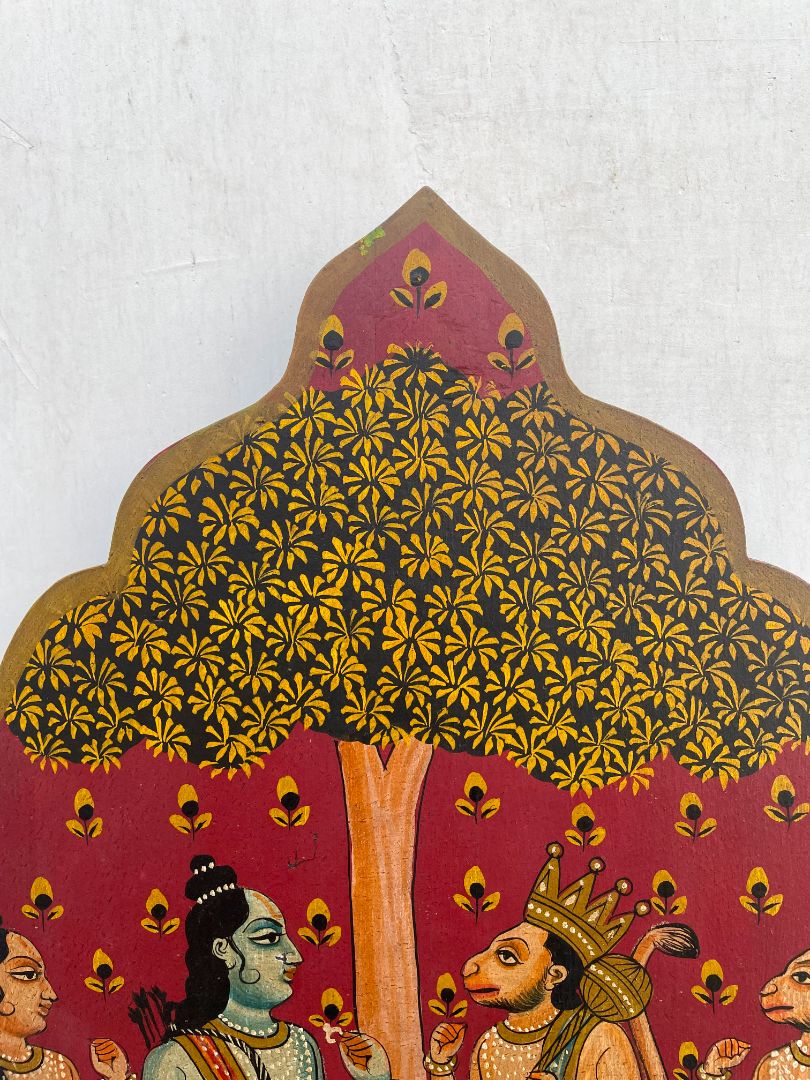 Wooden Lord Ram Painting Wall Panel