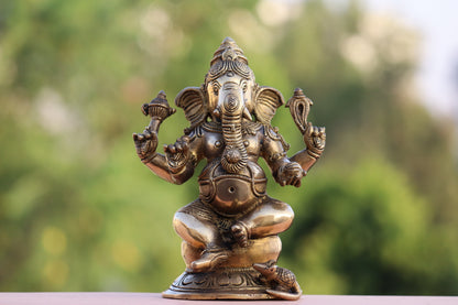 BRASS GANESHA STATUE