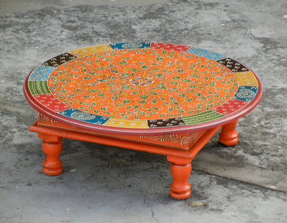 Wooden Rangoli Inspired Chowki/ Bajot