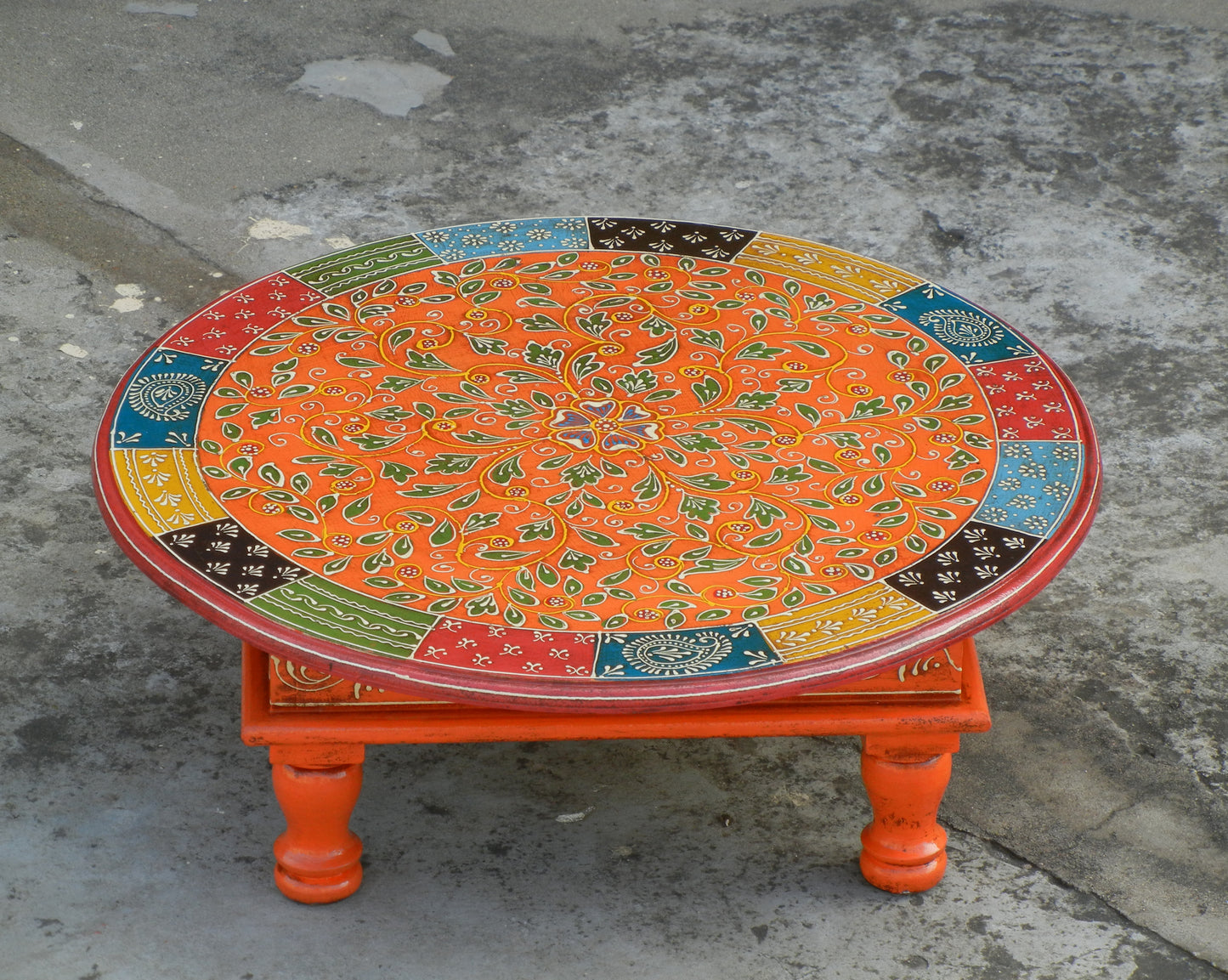 Wooden Rangoli Inspired Chowki/ Bajot