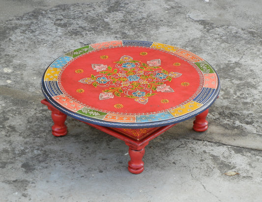 Wooden Rangoli Inspired Chowki/ Bajot