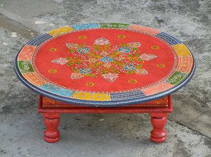 Wooden Rangoli Inspired Chowki/ Bajot