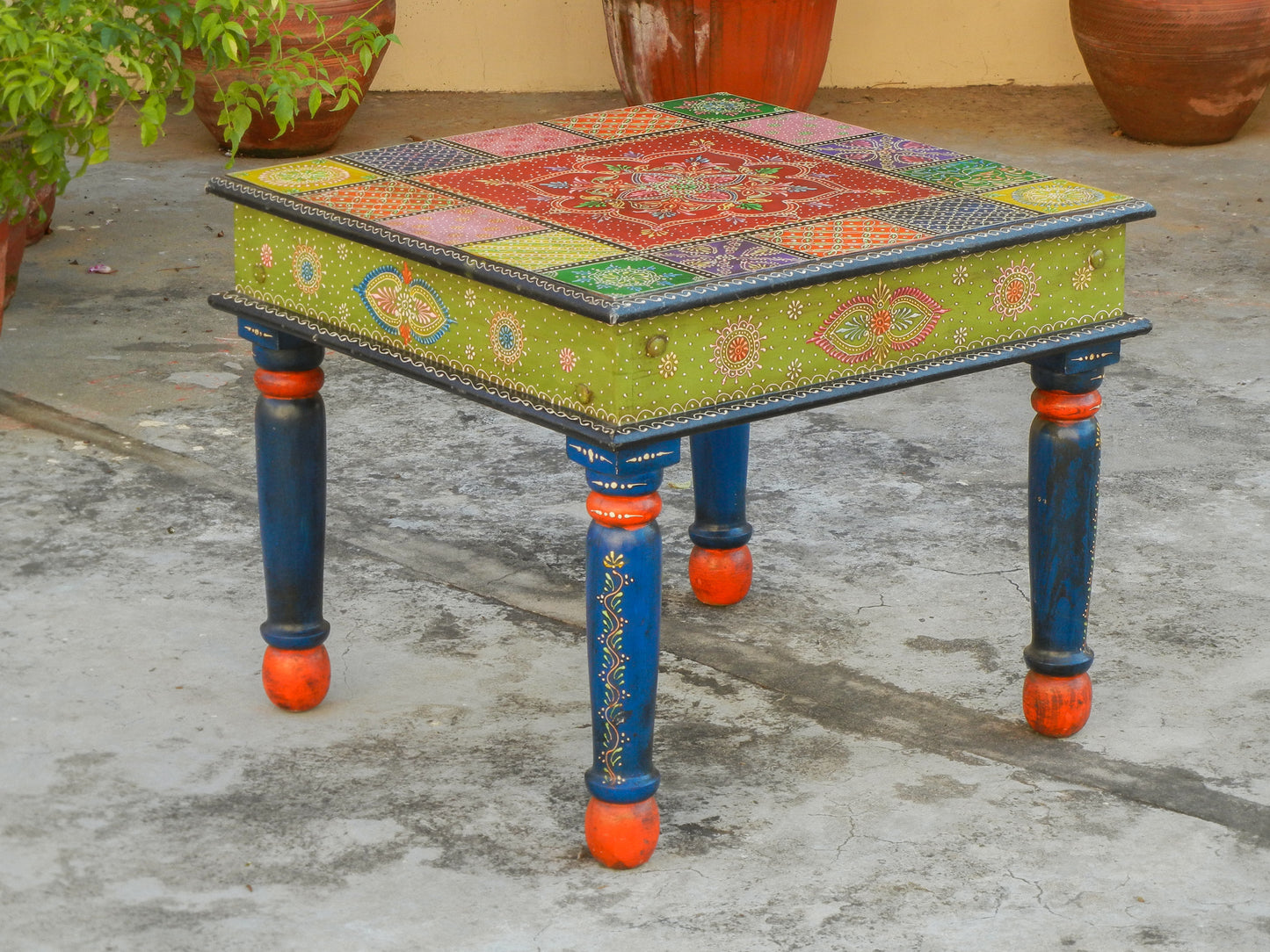 Wooden Colorful Square Table