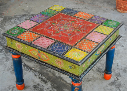 Wooden Colorful Square Table