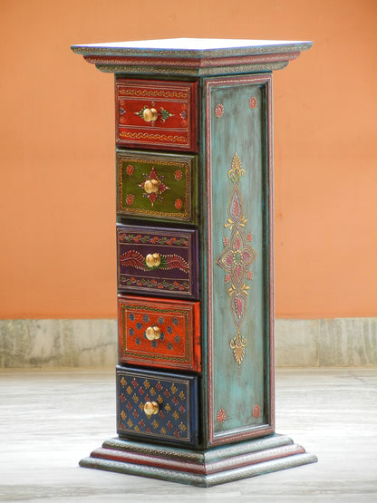 Wooden Painted Pillar Drawer