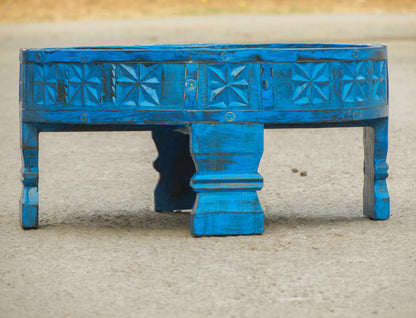 Wooden Chakki Table (Blue)