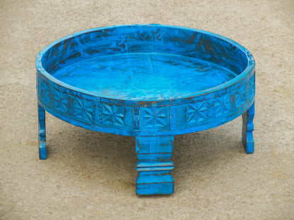 Wooden Chakki Table (Blue)