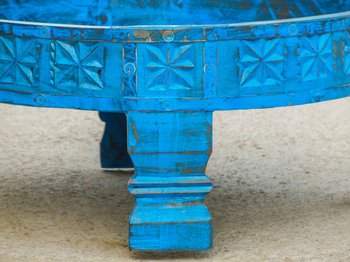 Wooden Chakki Table (Blue)