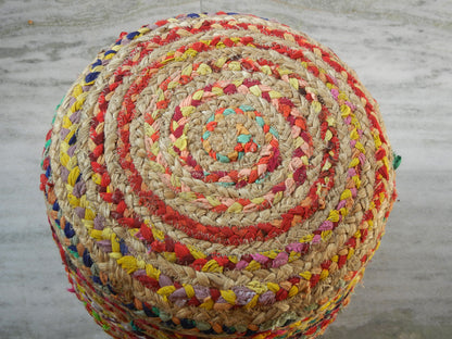 Wooden Boho Pouf