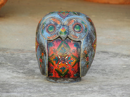 WOODEN OWL MONEY BANK