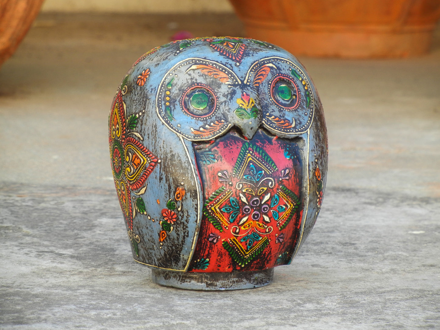 WOODEN OWL MONEY BANK