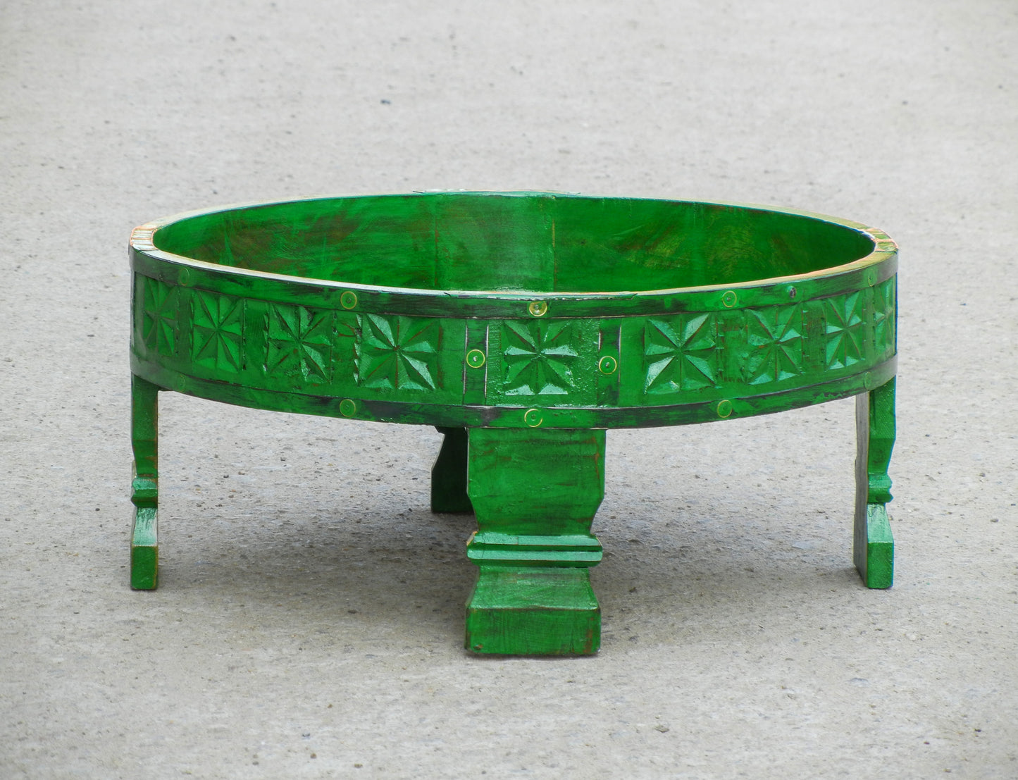 Wooden Chakki Table (Green)