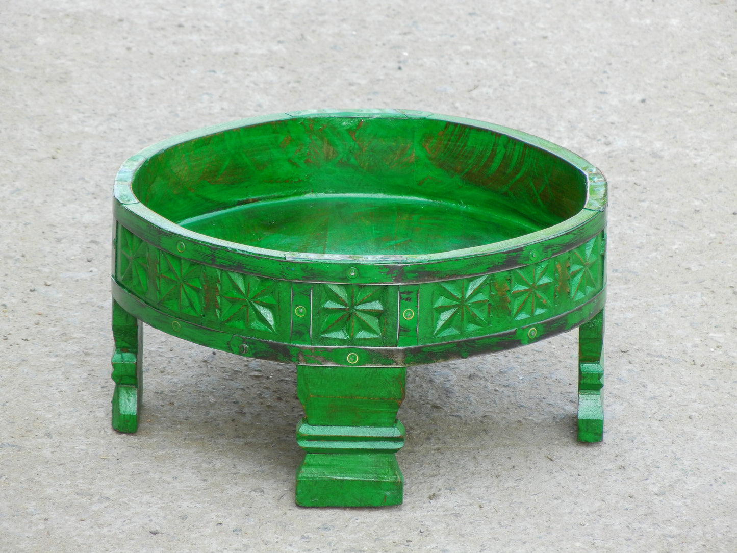 Wooden Chakki Table (Green)