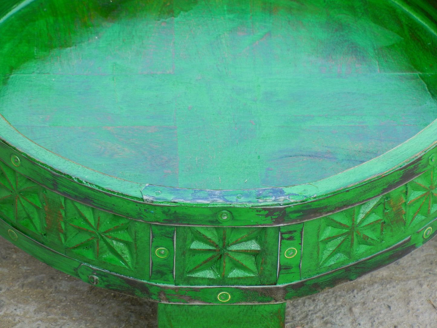 Wooden Chakki Table (Green)