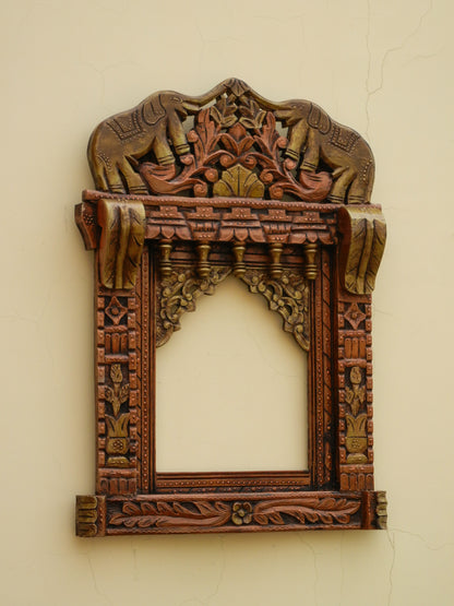 Wooden Painted Jharokha, Wall Decor, Wall Hanging