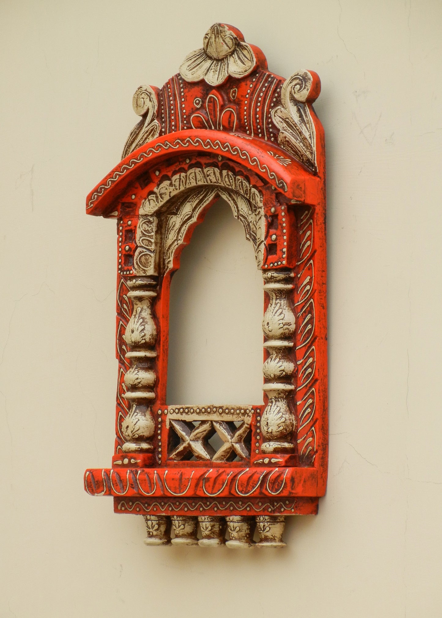 WOODEN PAINTED JHAROKHA, WALL DECOR