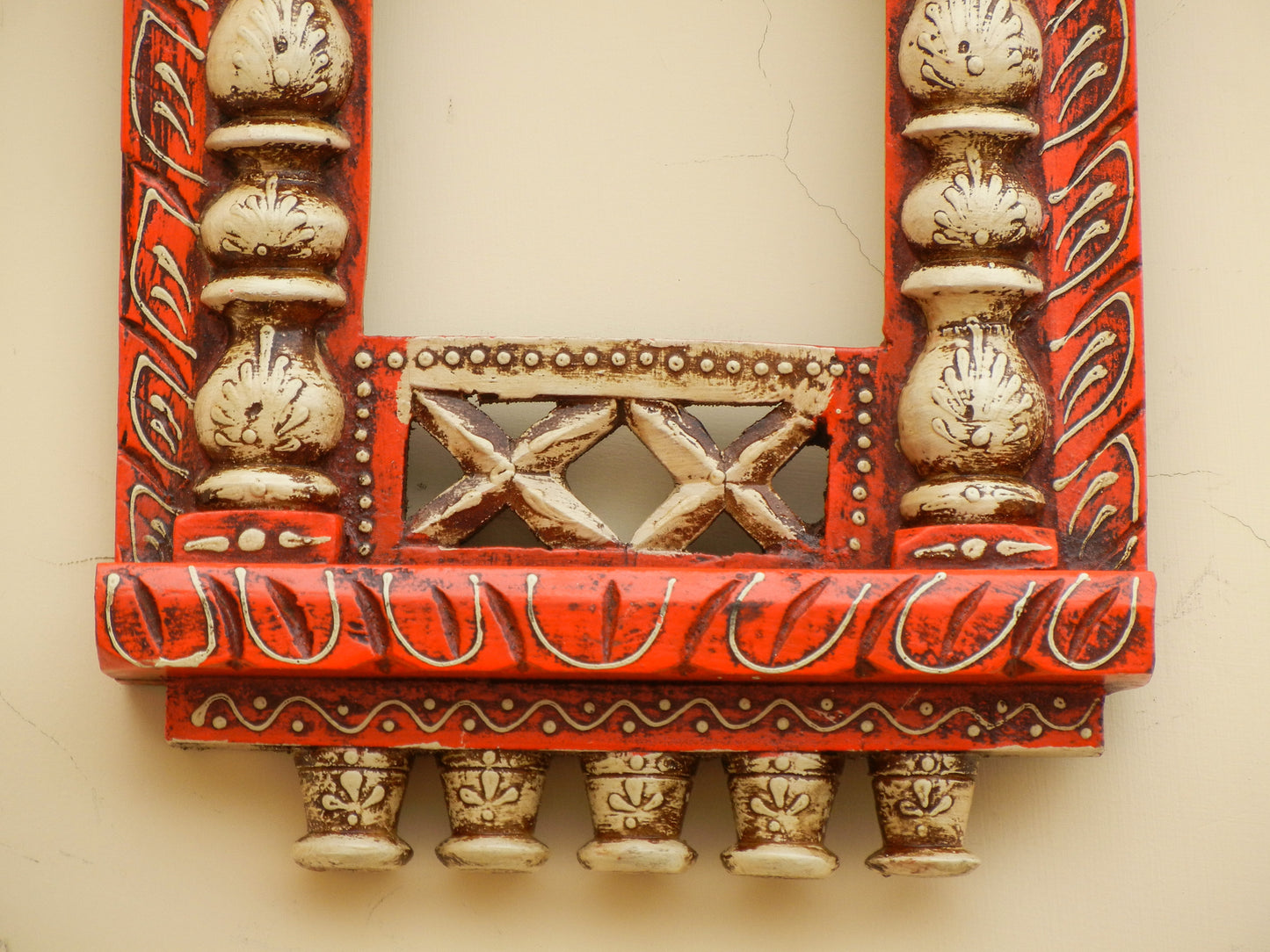 WOODEN PAINTED JHAROKHA, WALL DECOR