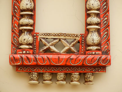 WOODEN PAINTED JHAROKHA, WALL DECOR