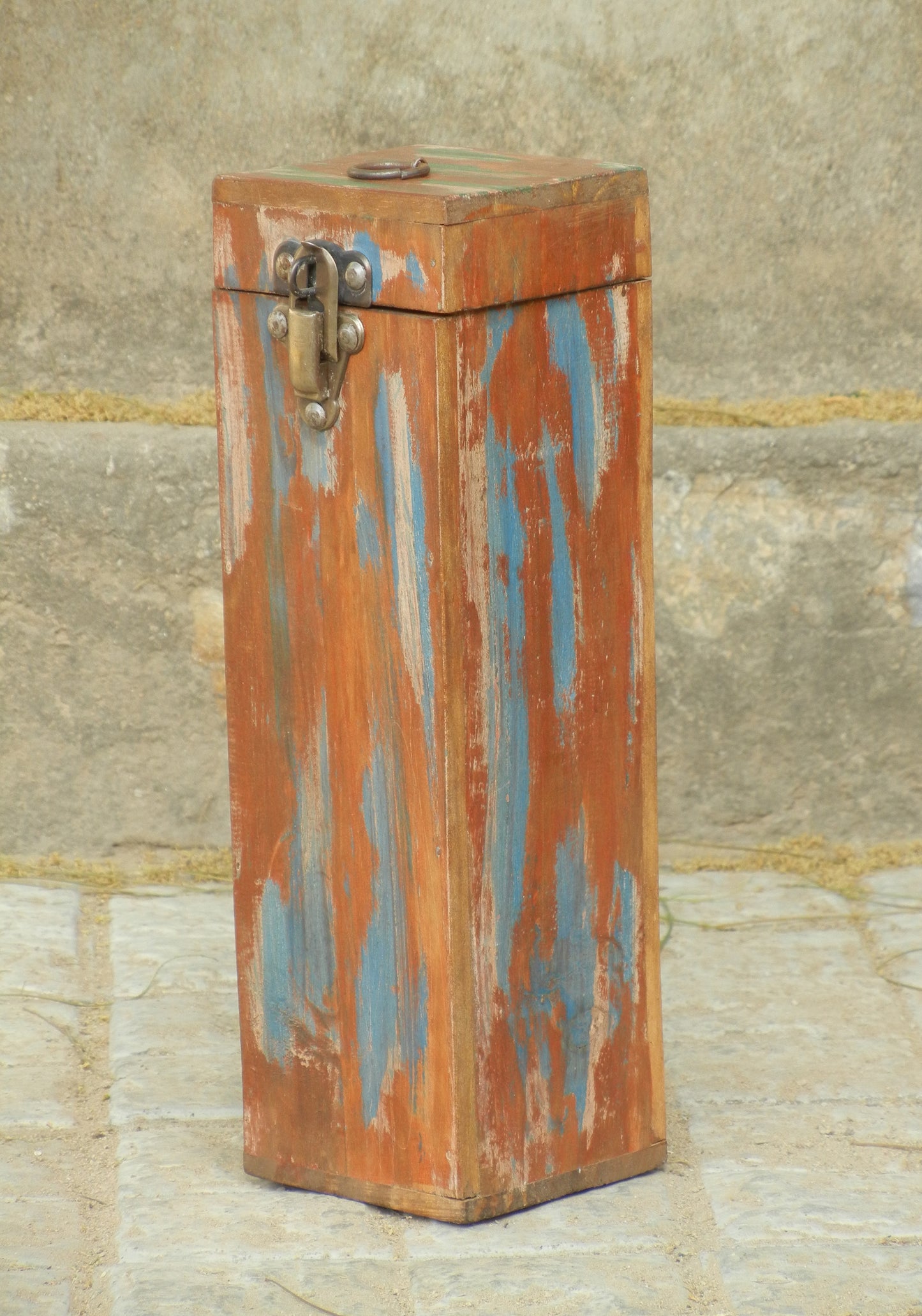 Wooden Painted Bottle Holder