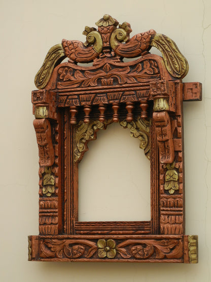 WOODEN COPPER FINISH JHAROKHA, WALL DECOR