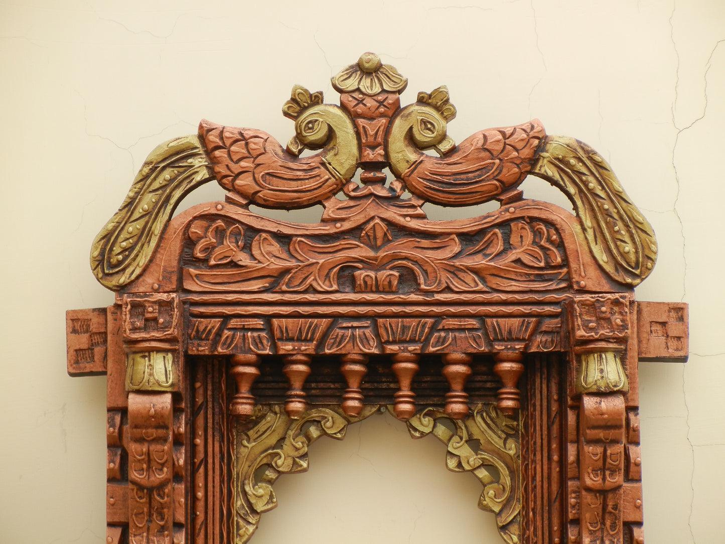 WOODEN COPPER FINISH JHAROKHA, WALL DECOR