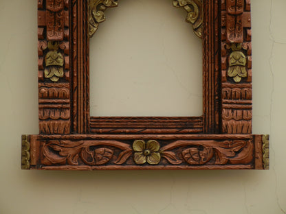 WOODEN COPPER FINISH JHAROKHA, WALL DECOR