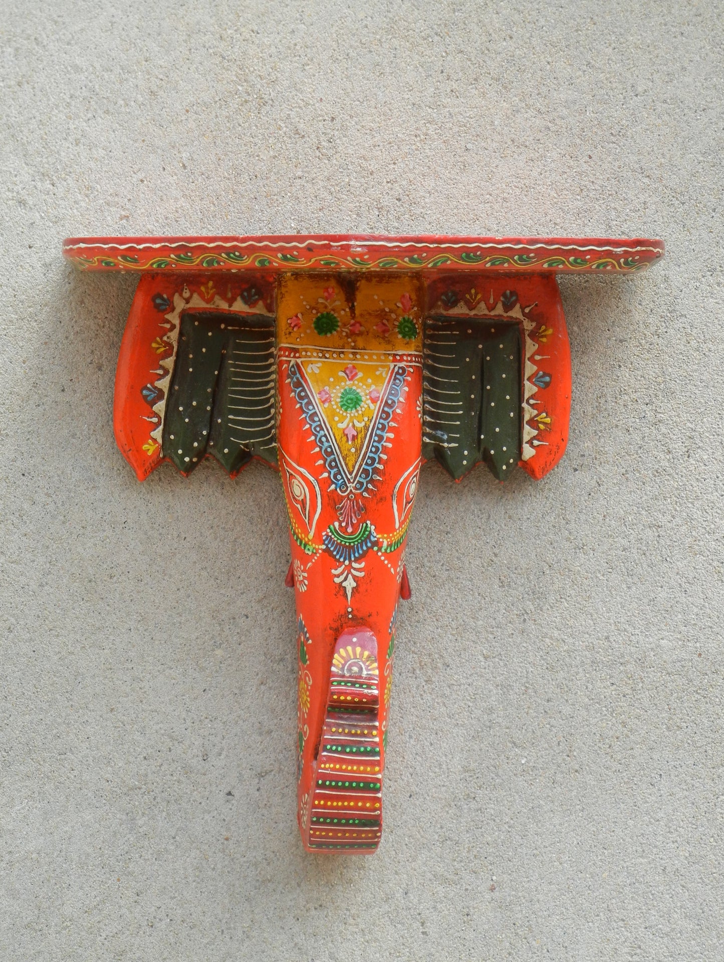 Wooden Ethnic Elephant Wall Bracket