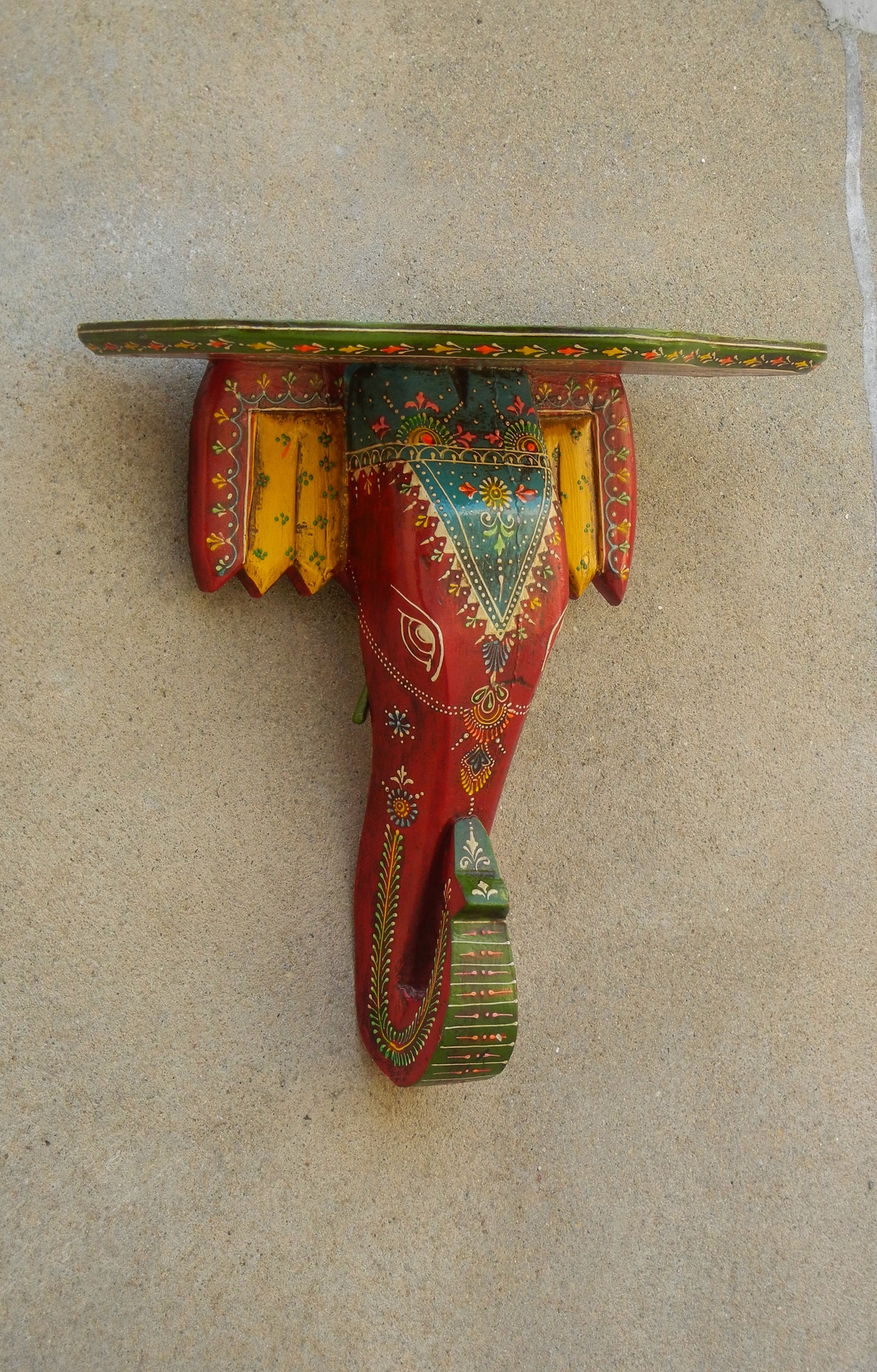 Wooden Ethnic Elephant Wall Bracket