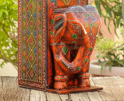 Wooden Painted Elephant Bottle Holder, Bottle Stand