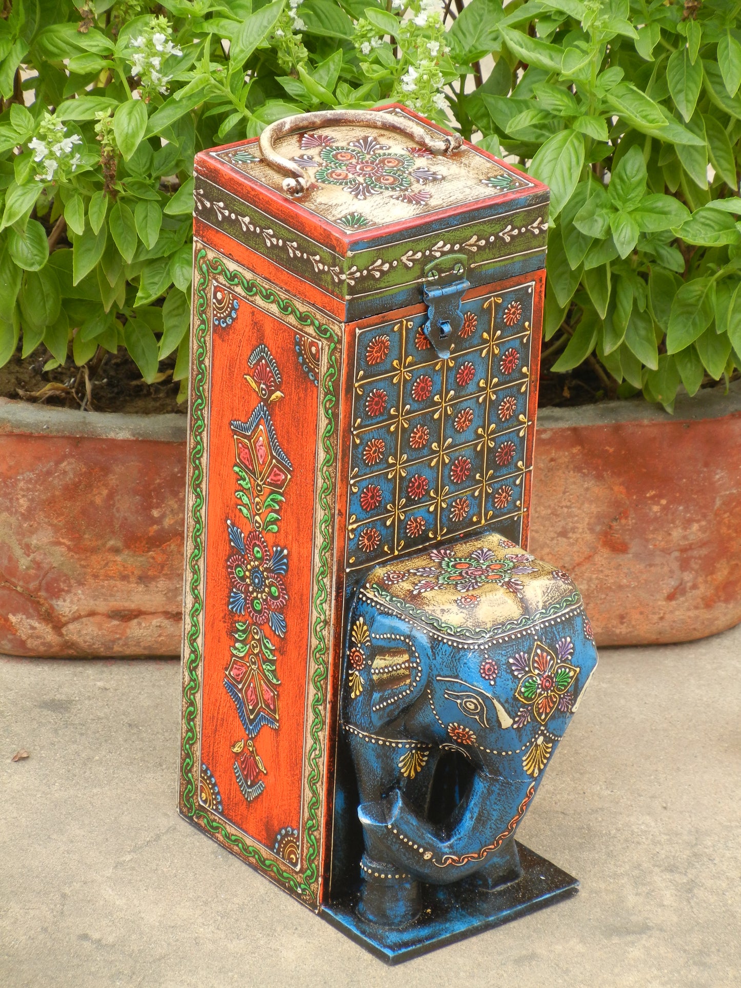 Wooden Painted Bottle Holder