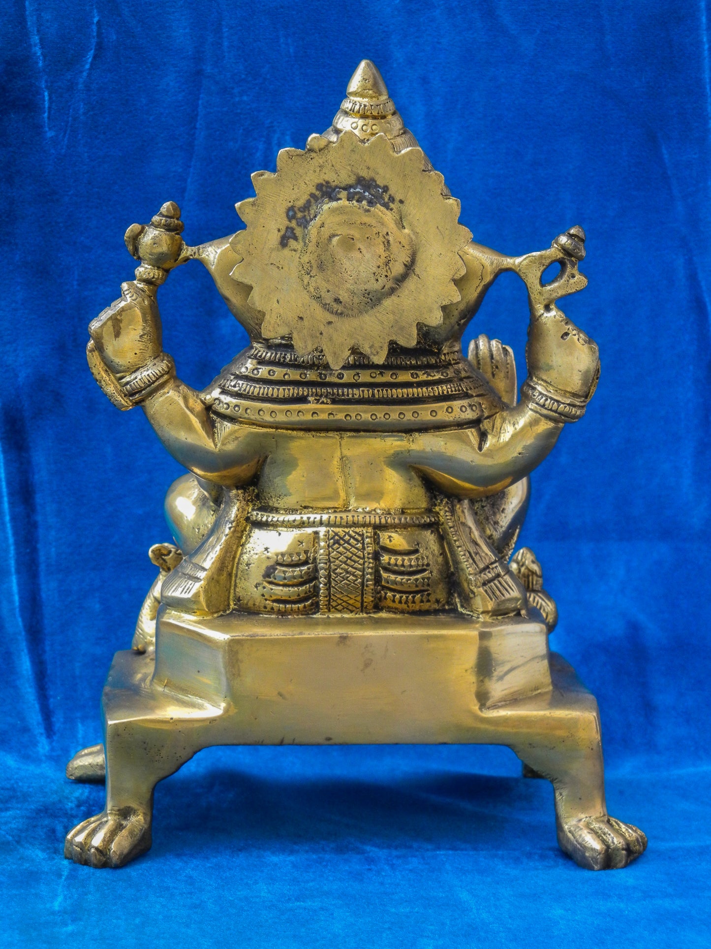 BRASS GANESHA ON CHOWKI SHOWPIECE