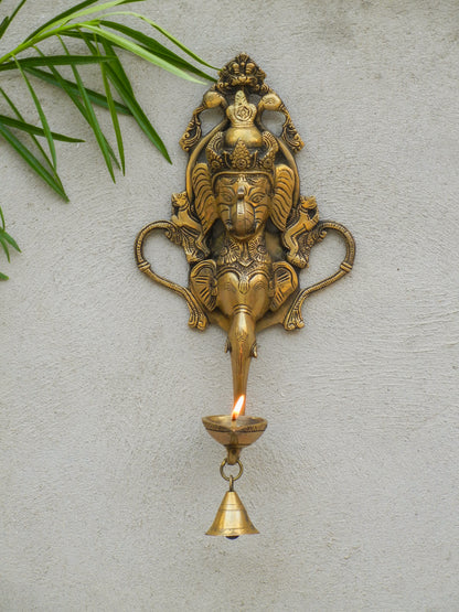 Brass Ganesha Lamp Wall Hanging