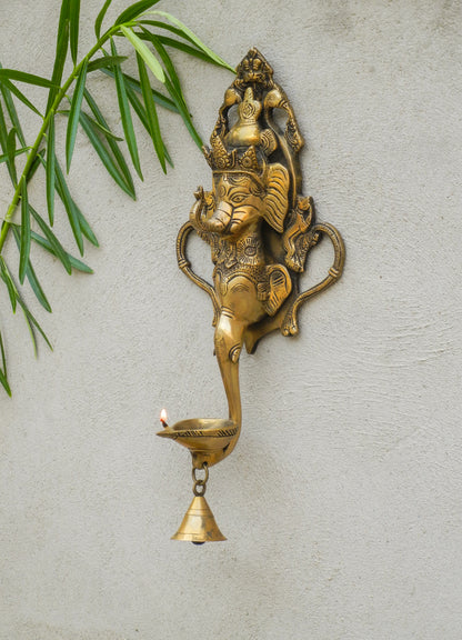 Brass Ganesha Lamp Wall Hanging