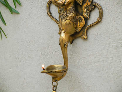 Brass Ganesha Lamp Wall Hanging