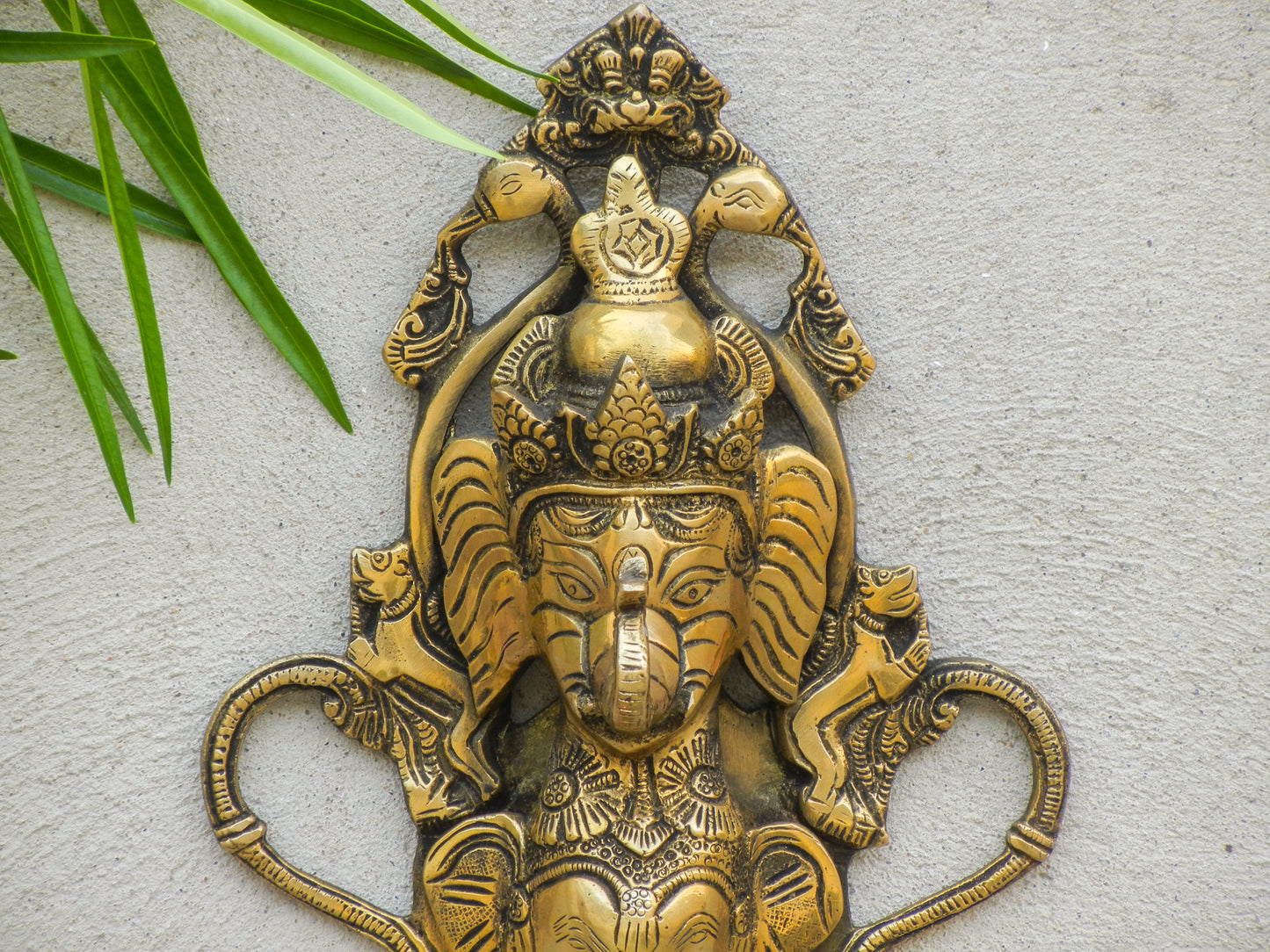 Brass Ganesha Lamp Wall Hanging