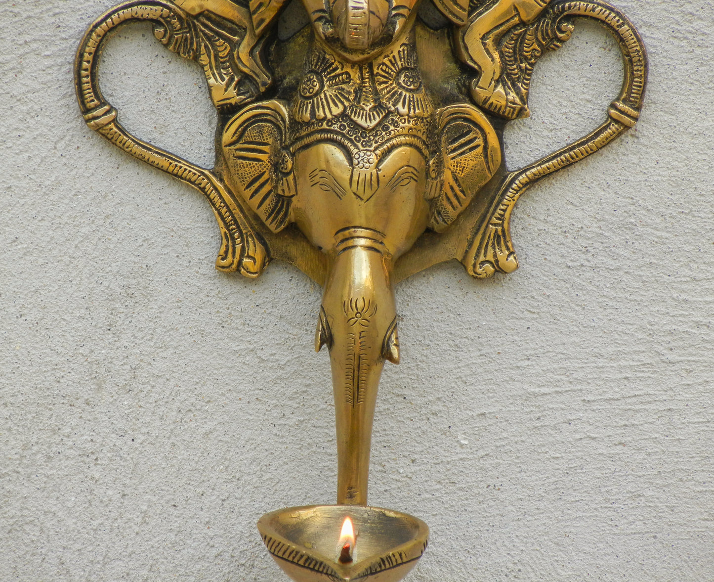 Brass Ganesha Lamp Wall Hanging