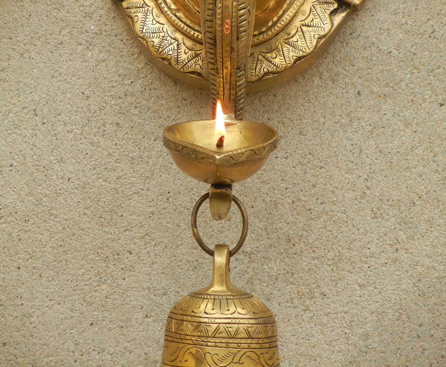 Brass Ganesha Lamp Wall Hanging