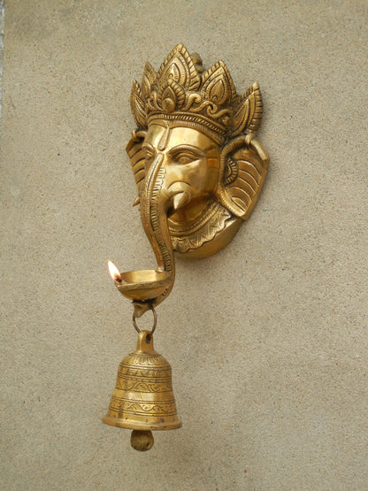 Brass Ganesha Lamp Wall Hanging