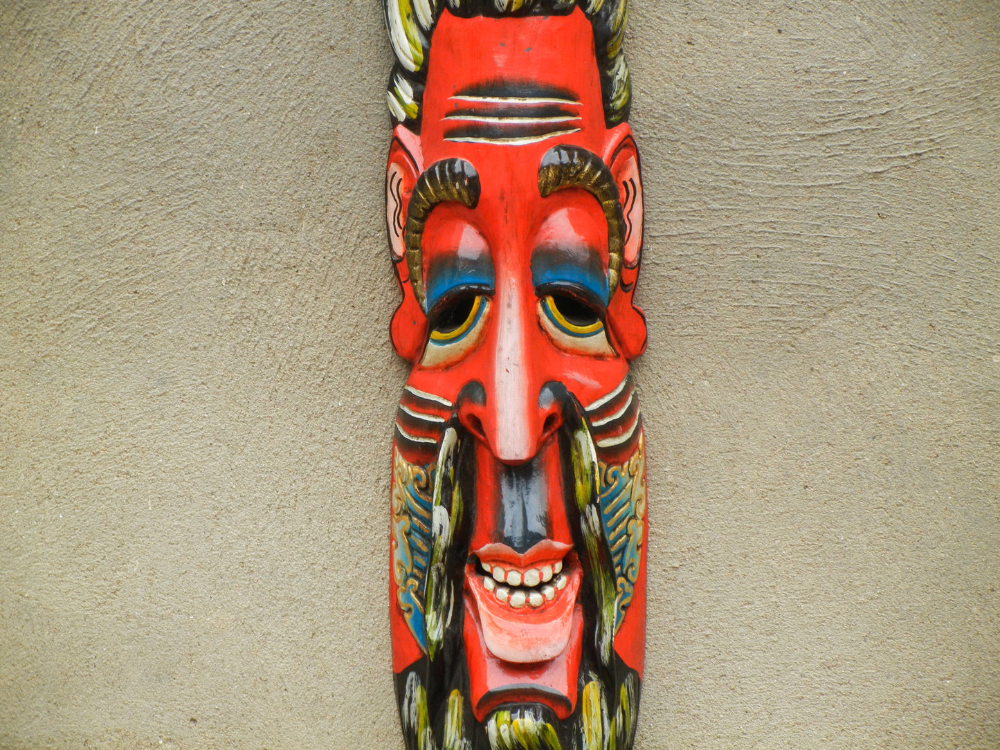 Wooden Lama Decorative Mask Wall Hanging