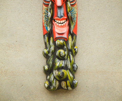 Wooden Lama Decorative Mask Wall Hanging