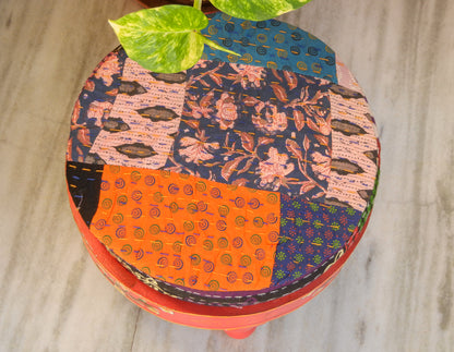 Wooden Ethnic Pouf