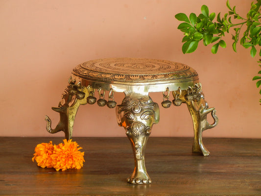 Brass Round Chowki